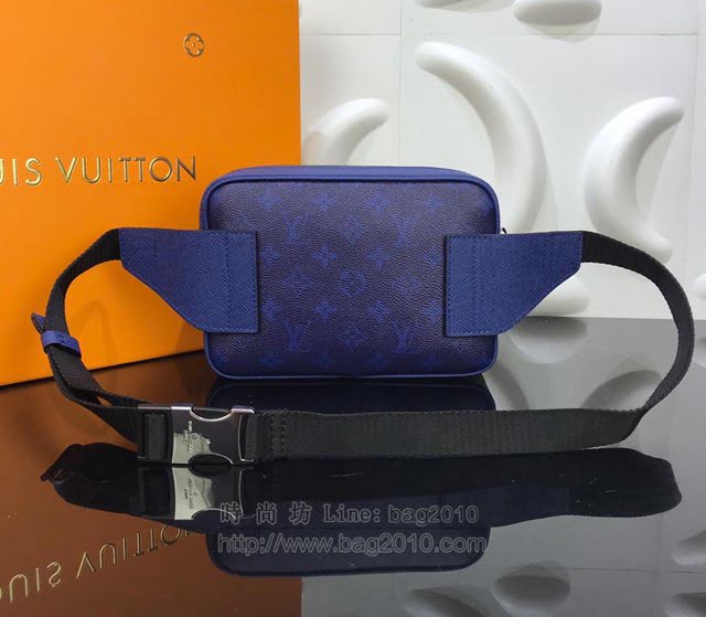 LV腰包 M30251 限量版 路易威登Outdoor腰包 LV男胸包 LV籃花Taïga皮革男腰包  ydh2973